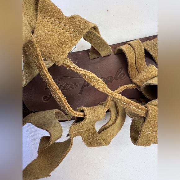 Free People Cypress Gladiator Suede Leather Tall Sandals Boho Lagenlook 38 8 - Picture 5 of 14